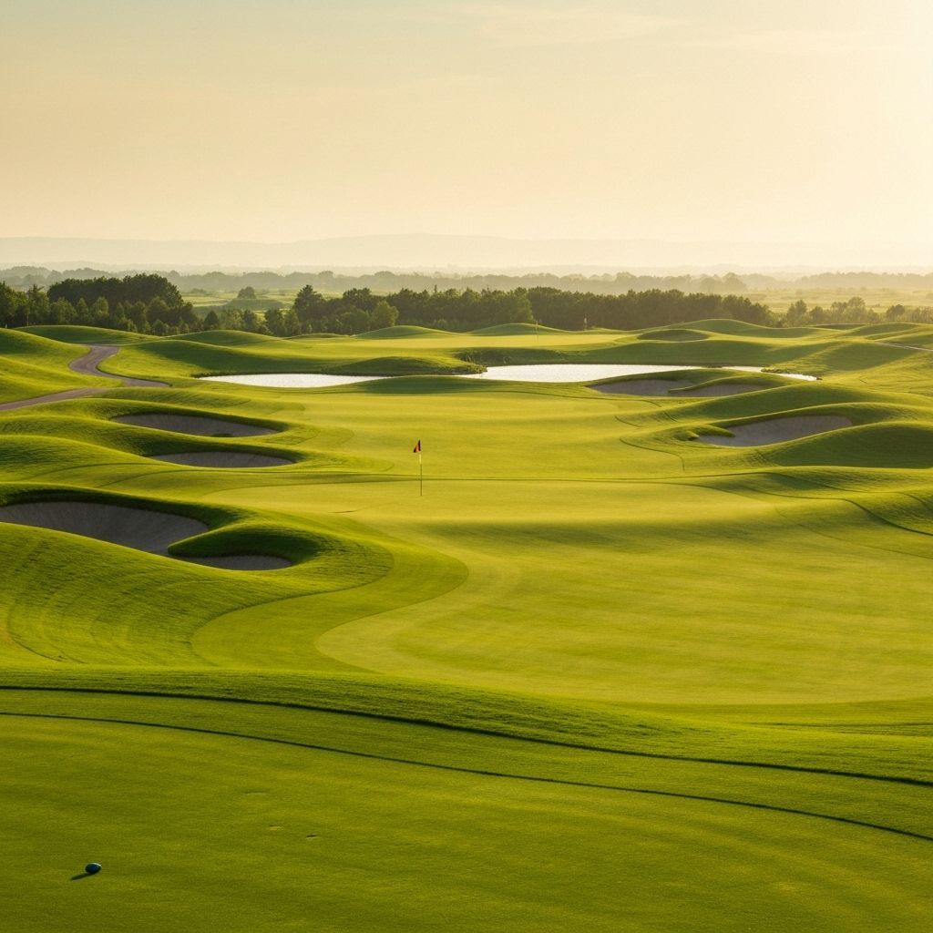 ملعب جولف أخضر جميل